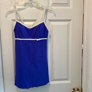 Swim Dress, Size 10/32, Purple w/White, Fully Lined, Padded Cups, NWOT